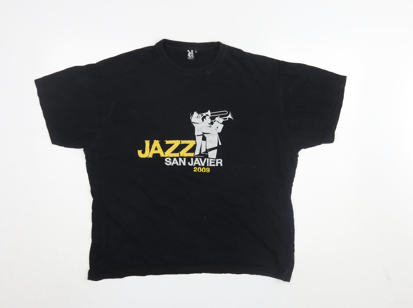 Roly Unisex Black XL Music T-Shirt, Casual Style