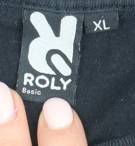 Roly Unisex Black XL Music T-Shirt, Casual Style