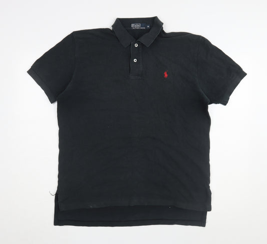 Men's Ralph Lauren Black Polo Size M Short Sleeve Solid