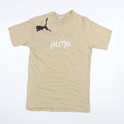 Puma Men's Beige Short Sleeve T-Shirt M