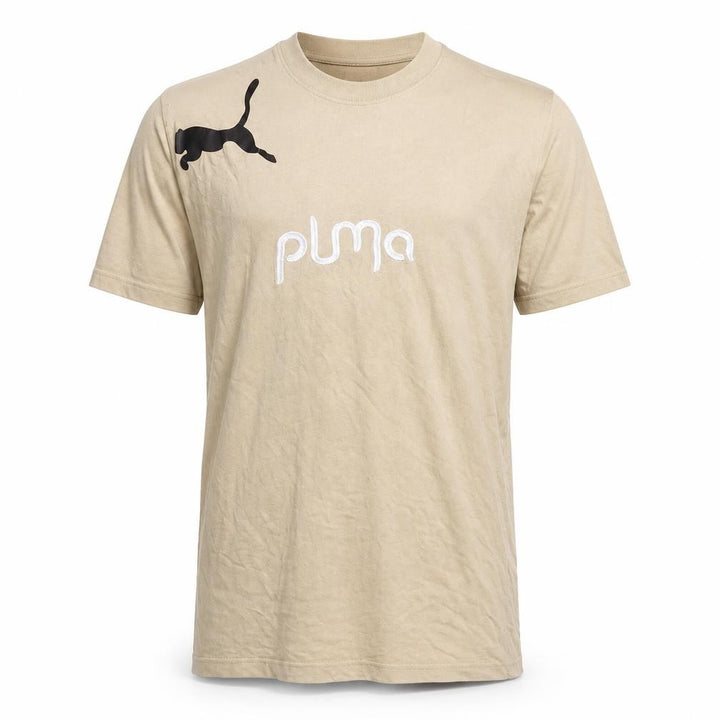 Puma Men's Beige Short Sleeve T-Shirt M
