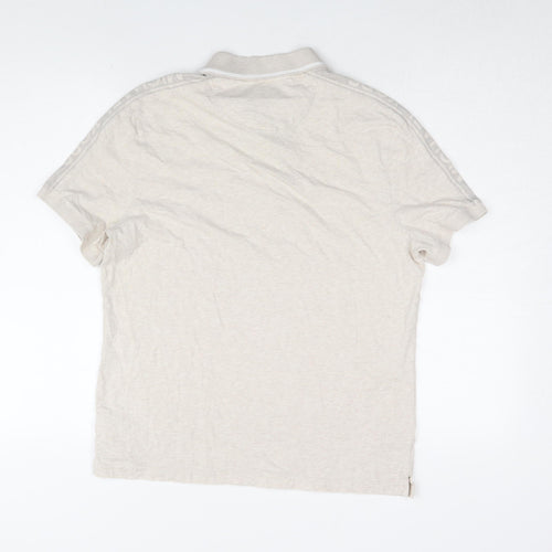 Michael Kors Men's Beige Polo Shirt M, Solid Cotton Casual