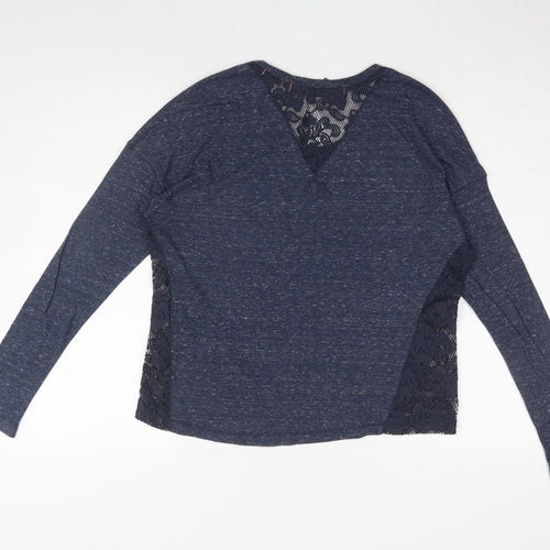 Superdry Women’s Blue Lace Jersey Long Sleeve Top, M