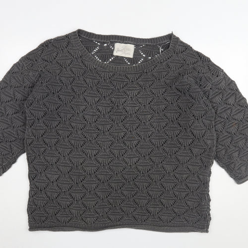 Portocruz Women's Grey Open-Knit Jumper, One Size
