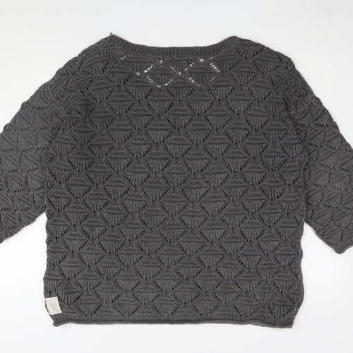 Portocruz Women's Grey Open-Knit Jumper, One Size