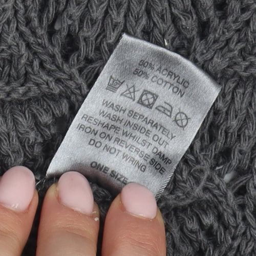 Portocruz Women's Grey Open-Knit Jumper, One Size