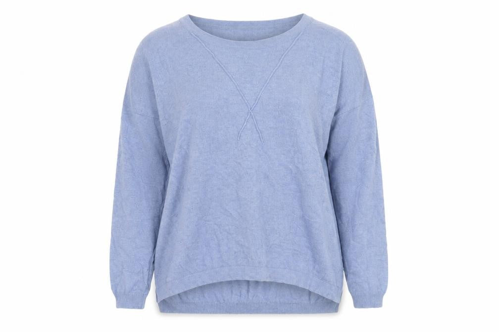 Front view of Great Plains Women's Blue S Crew Neck jumper