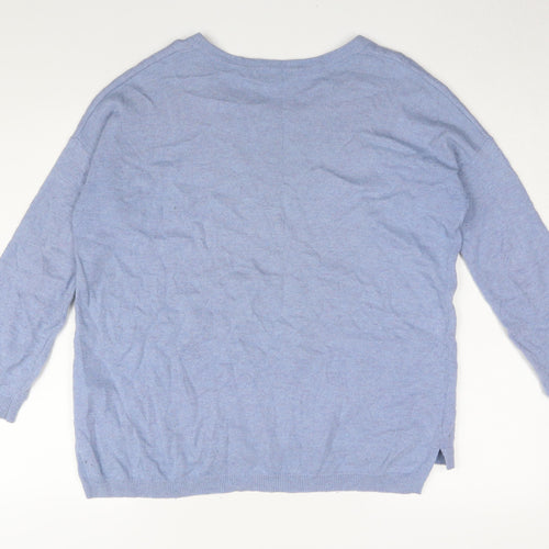 Great Plains Women's Blue S Crew Neck Pullover Jumper
