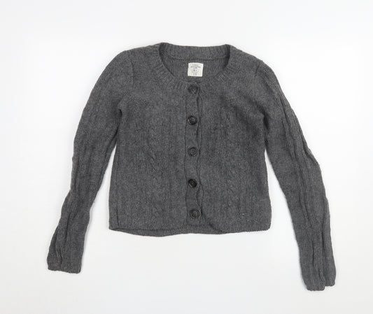 H&M Women's Grey Cardigan, Size 10, Cable-Knit