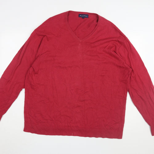 Austin Reed Men's Red V-Neck Pullover Jumper XL