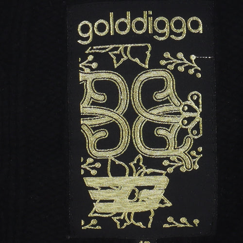 Golddigga Women's Black Coatigan Size 12 Long Wool Blend