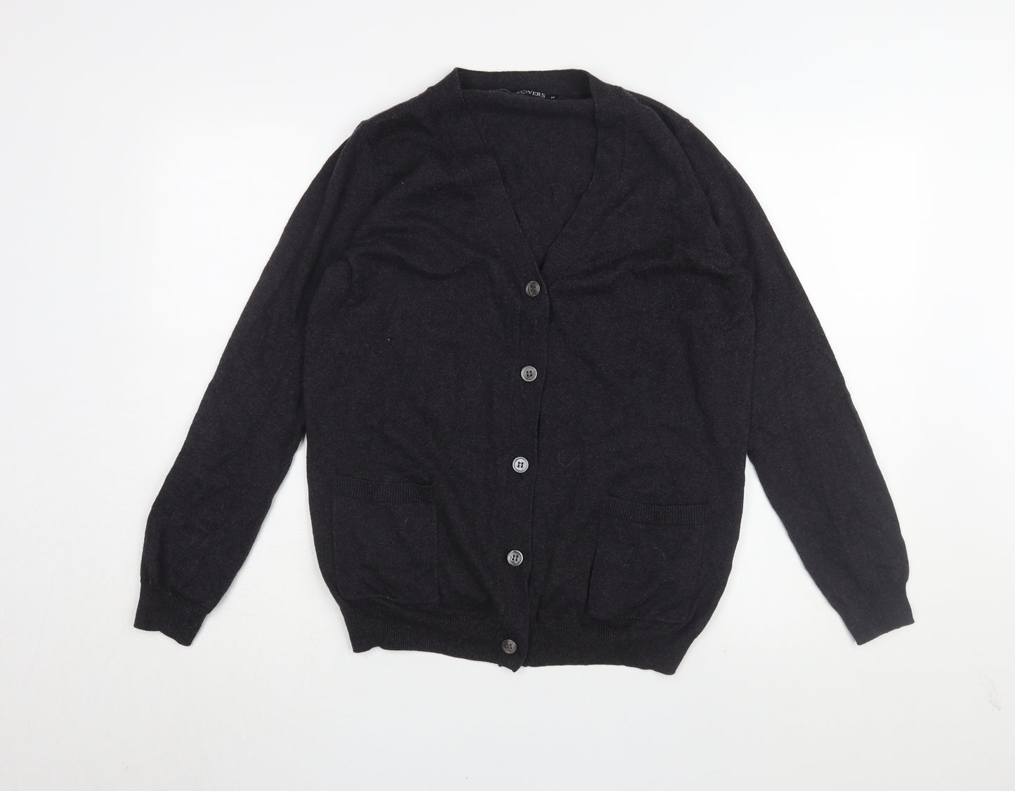 Woolovers Women's M Black Cashmere Blend Cardigan