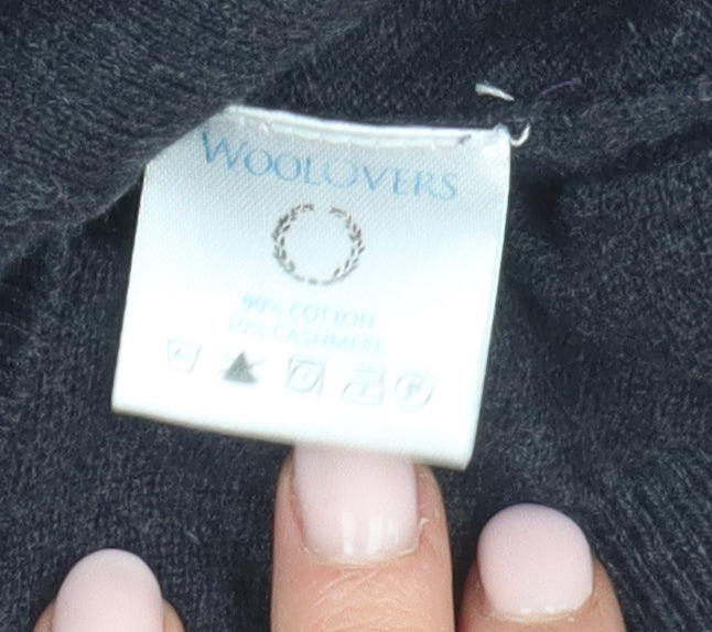 Woolovers Women's M Black Cashmere Blend Cardigan