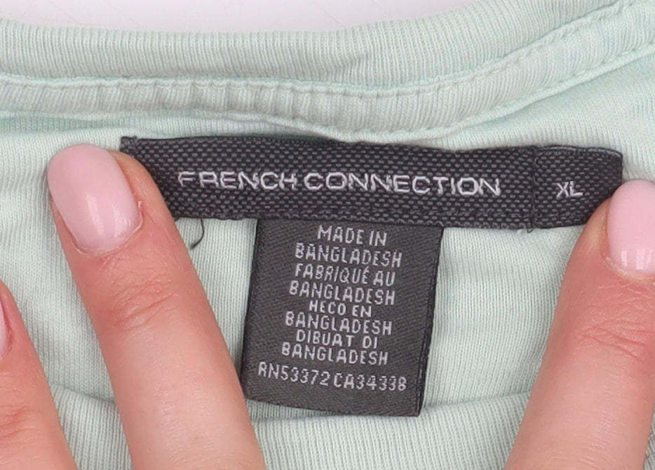 French Connection Men's XL Green Cotton T-Shirt