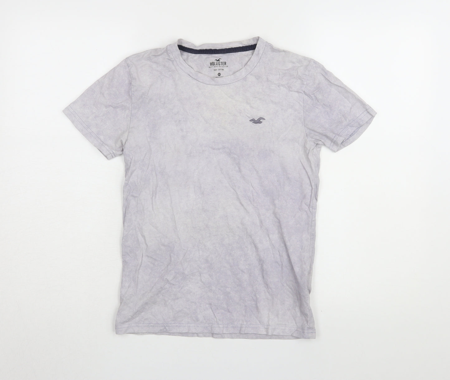 Hollister Boys Grey Cotton T-Shirt XXS Basic Logo Top