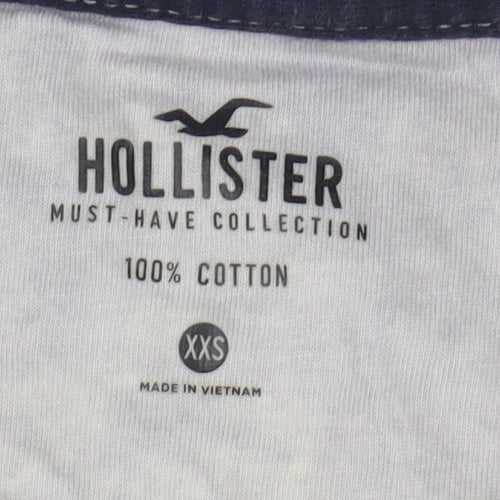 Hollister Boys Grey Cotton T-Shirt XXS Basic Logo Top