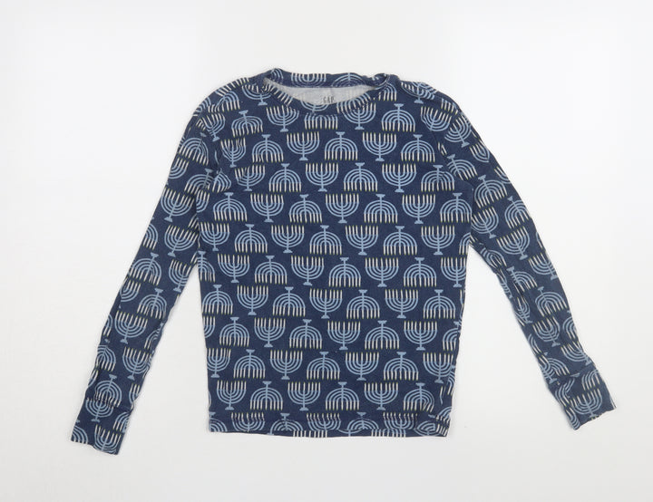 Gap Girls Blue Graphic Print Long Sleeve T-Shirt, 14 Years
