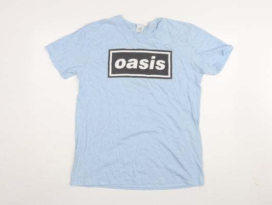 Gildan Men's Blue Oasis Band T-Shirt Size L