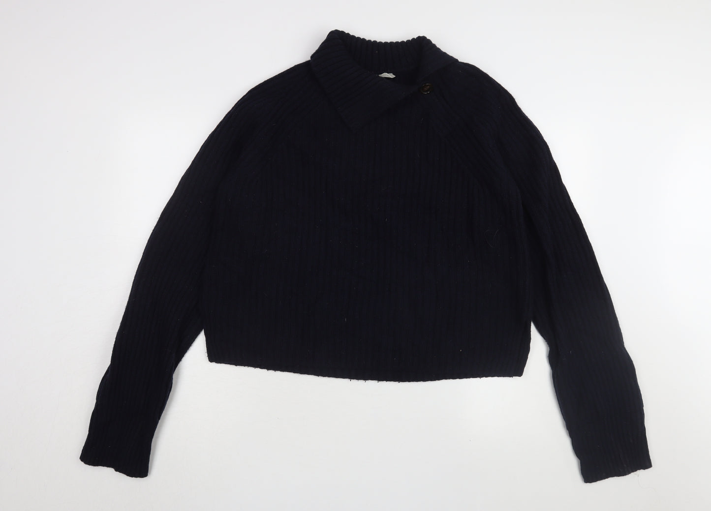 Arket Women's Black Medium Collared Pullover Jumper