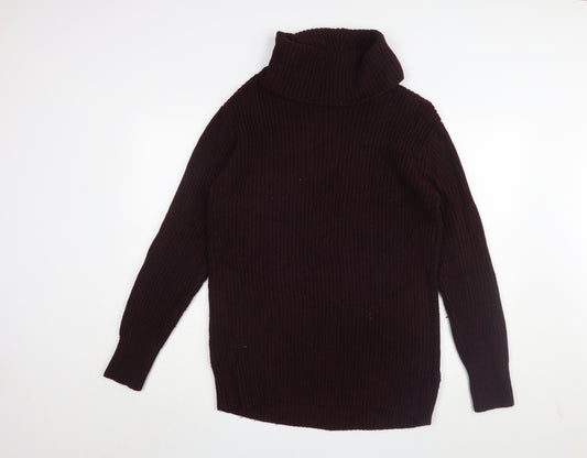 Abercrombie & Fitch Women's Brown Roll Neck Jumper L