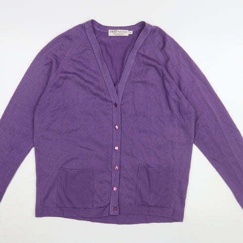 EWM Women’s Purple V-Neck Cardigan M