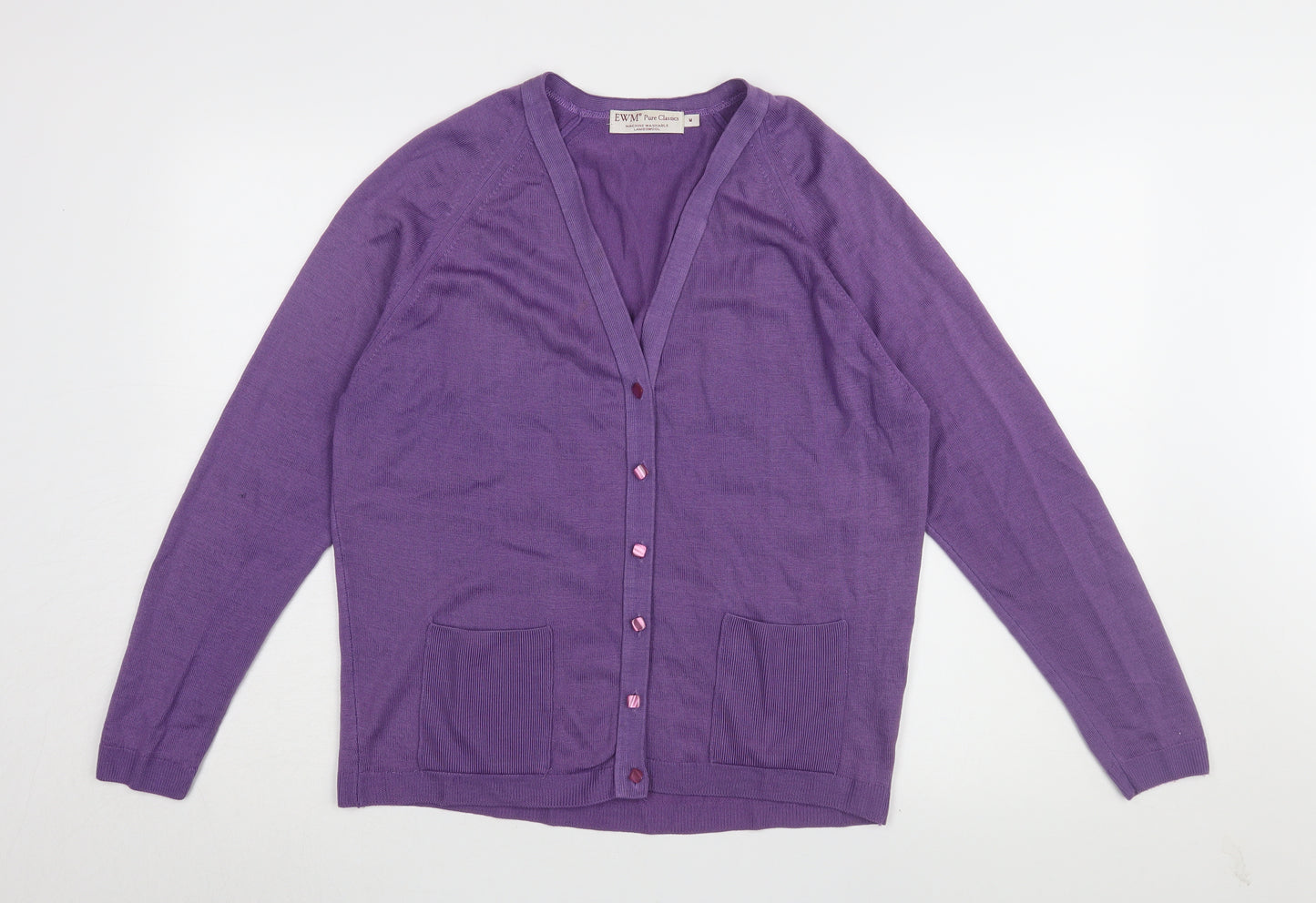 EWM Women’s Purple V-Neck Cardigan M