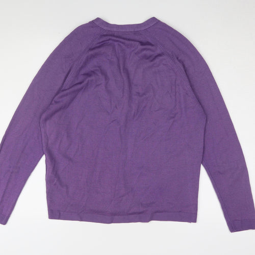 EWM Women’s Purple V-Neck Cardigan M