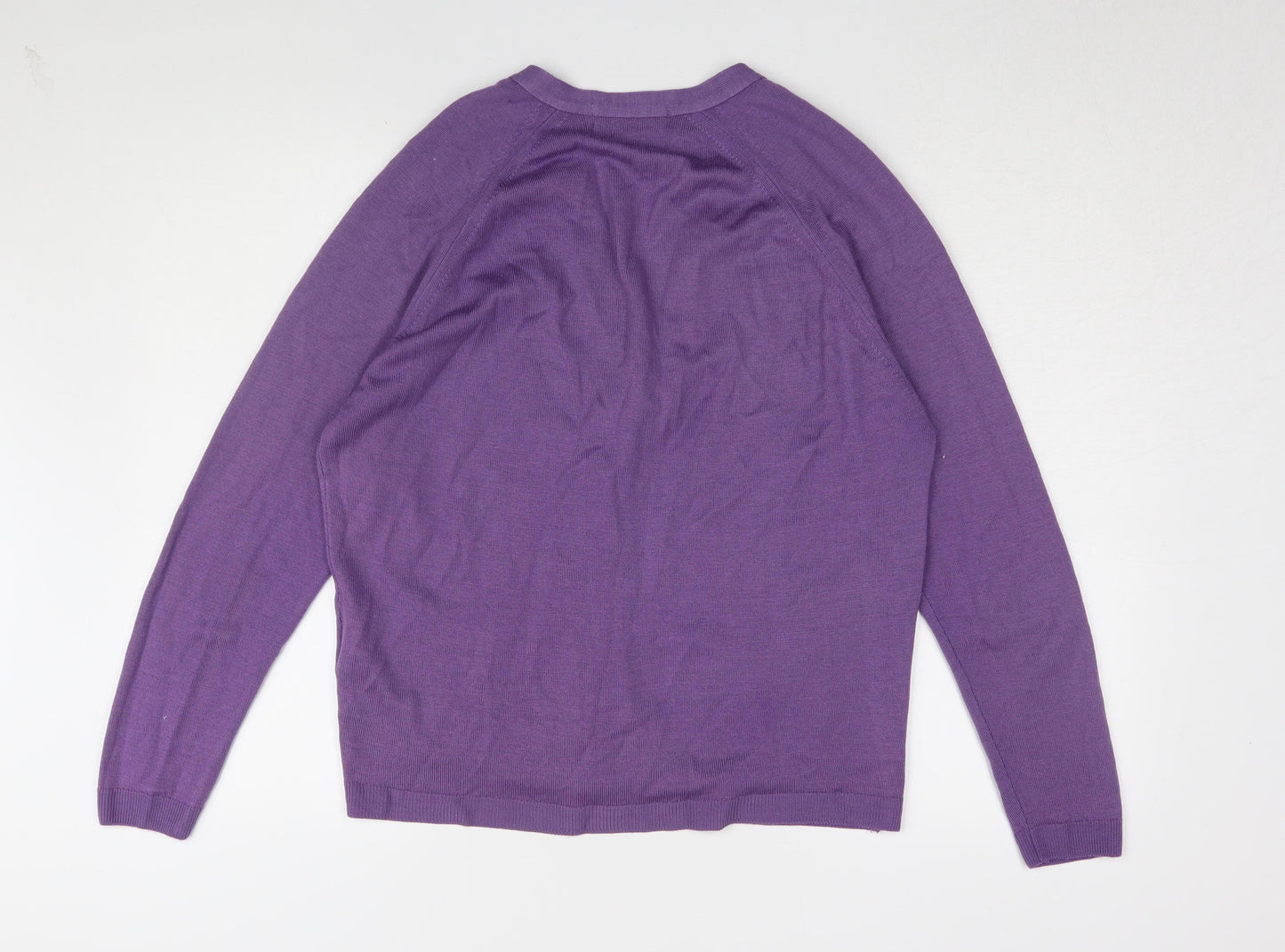 EWM Women’s Purple V-Neck Cardigan M