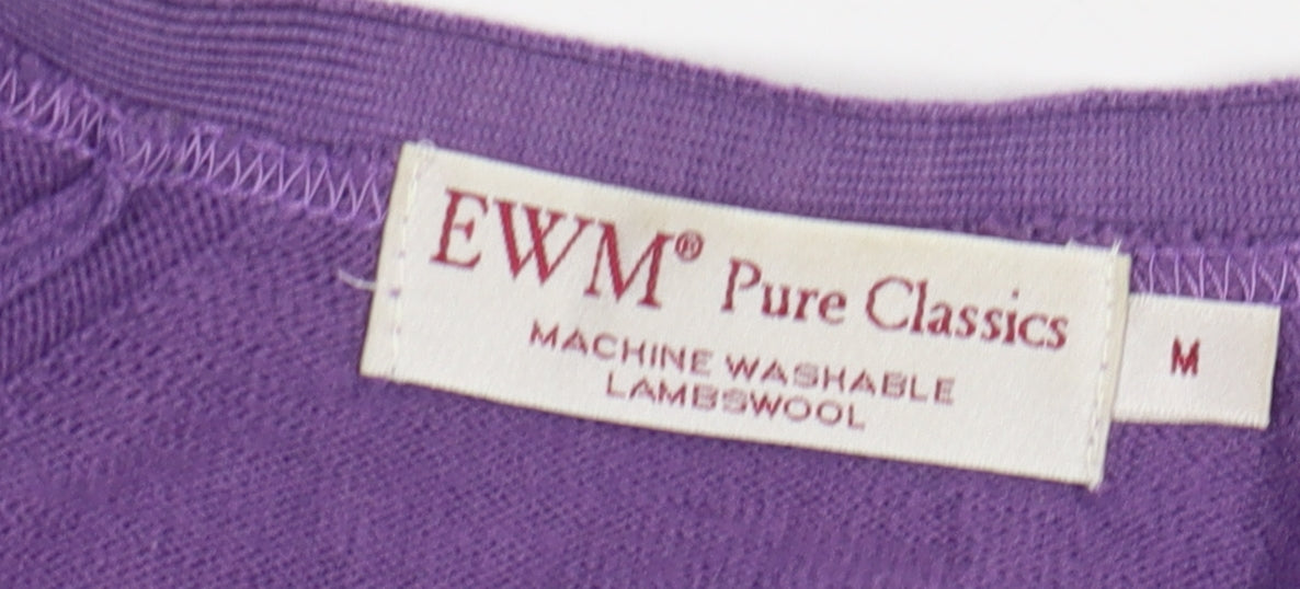 EWM Women’s Purple V-Neck Cardigan M