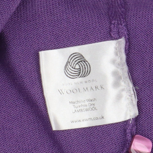 EWM Women’s Purple V-Neck Cardigan M