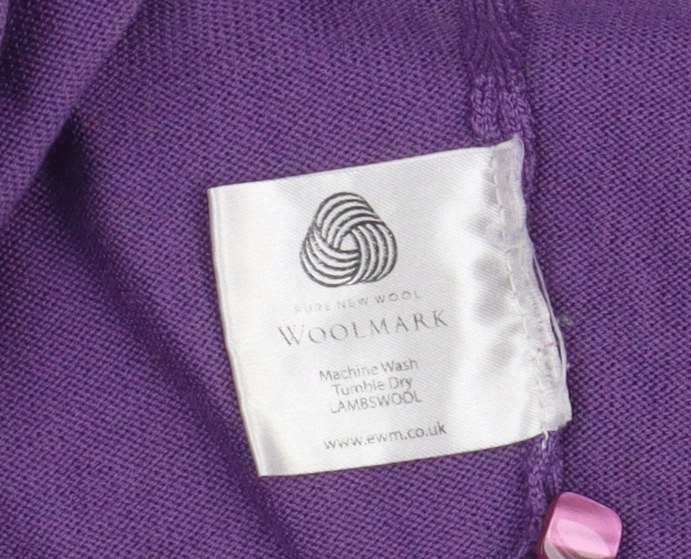 EWM Women’s Purple V-Neck Cardigan M