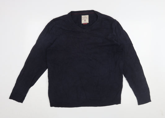 Fat Face Men's Blue M Cotton Cashmere Pullover Jumper