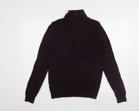 Reiss Men's Purple Wool Pullover Jumper - Medium