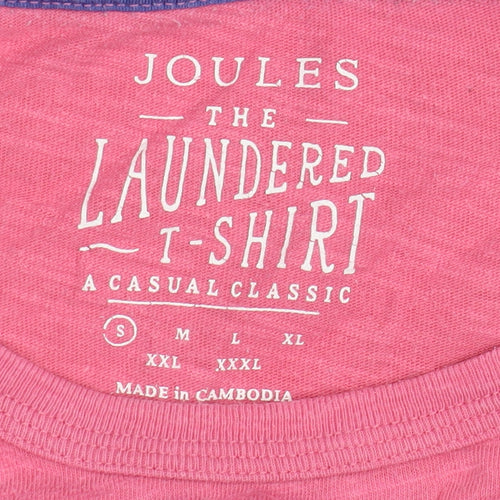 Joules Men's Pink S Cotton Crew Neck T-Shirt