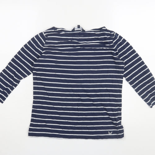 Crew Clothing Women's Blue Striped T-Shirt Size 10