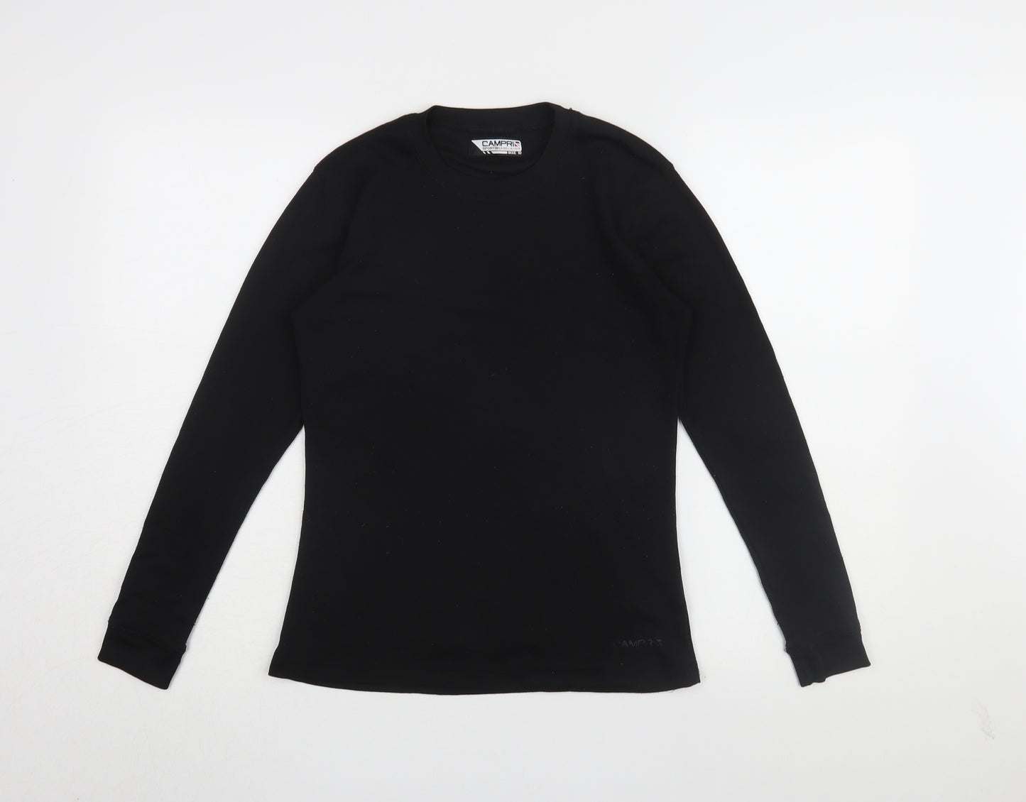 CAMPRI Women's Black Long Sleeve T-Shirt, Size 10
