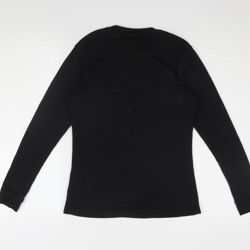 CAMPRI Women's Black Long Sleeve T-Shirt, Size 10