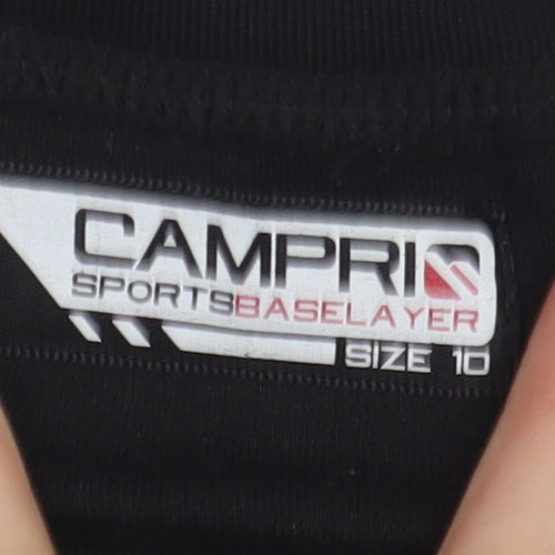CAMPRI Women's Black Long Sleeve T-Shirt, Size 10