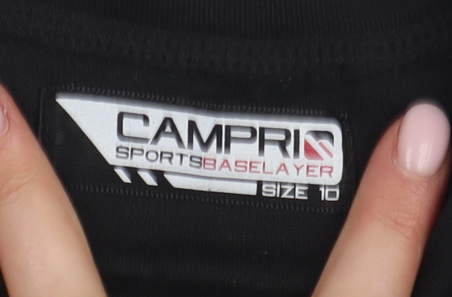 CAMPRI Women's Black Long Sleeve T-Shirt, Size 10
