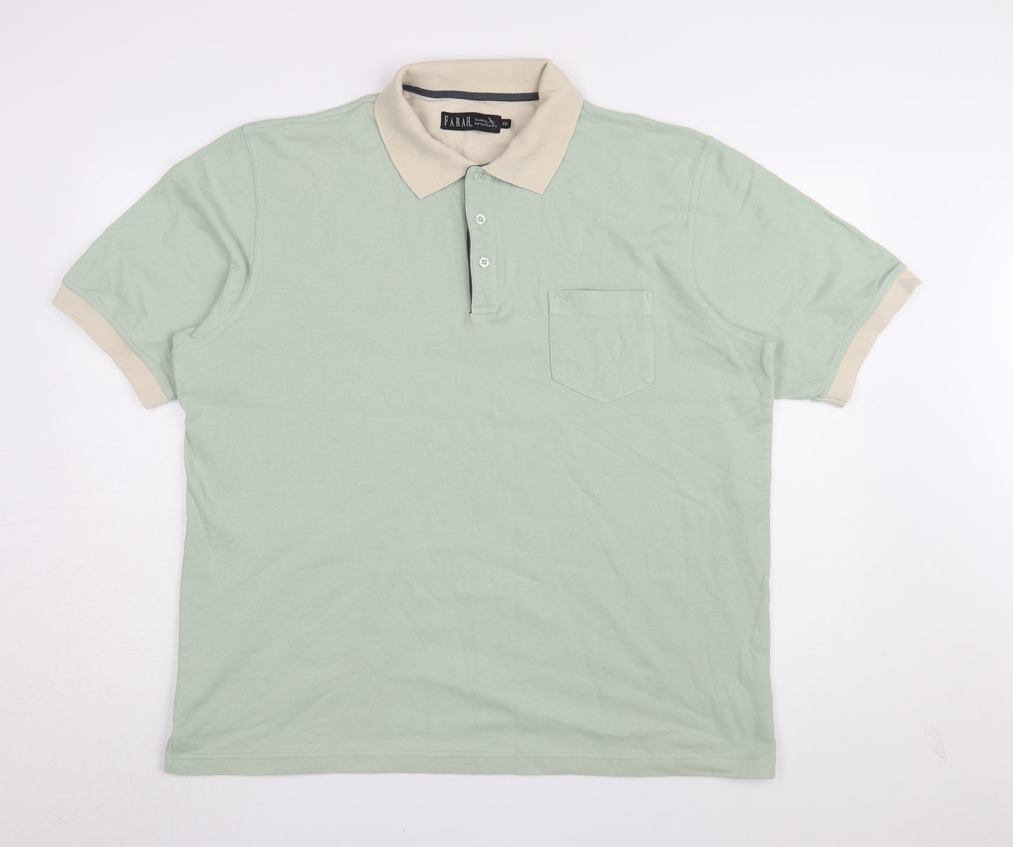 Farah Men's Green 2XL Short Sleeve Polo Shirt