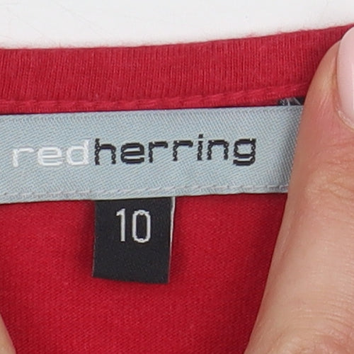 Red Herring Women's Red Beaded Blouse, Size 10