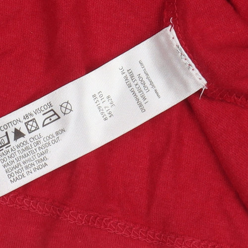 Red Herring Women's Red Beaded Blouse, Size 10