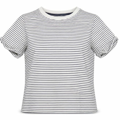 Pieces Women's White Striped T-Shirt, M, Casual Summer