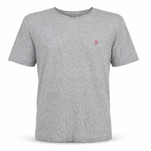 Farah Men's Grey Large T-Shirt, Short Sleeve, Crew Neck