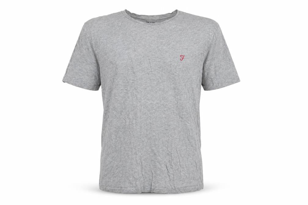 Farah Men's Grey Large T-Shirt, Short Sleeve, Crew Neck