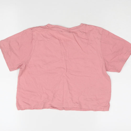 Hype Girls Pink Cropped T-Shirt 11-12 Years Logo Tee