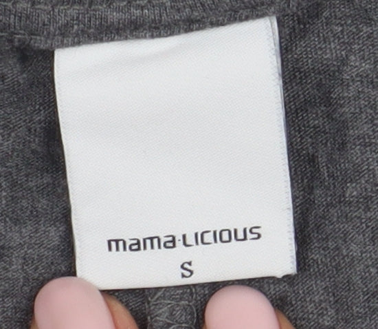 Mama Licious Women's Grey Sequin T-Shirt S