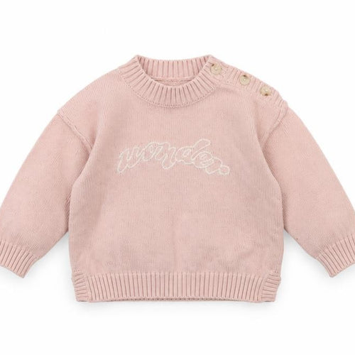 Mint Velvet Pink Girls Jumper, 12-18 Months, Button Accent