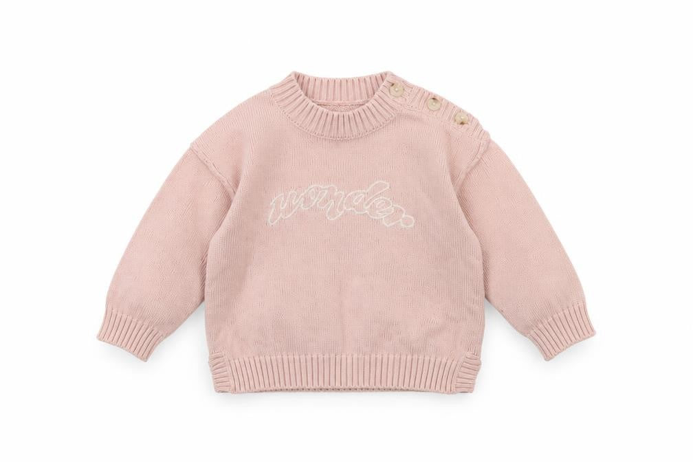 Mint Velvet Pink Girls Jumper, 12-18 Months, Button Accent