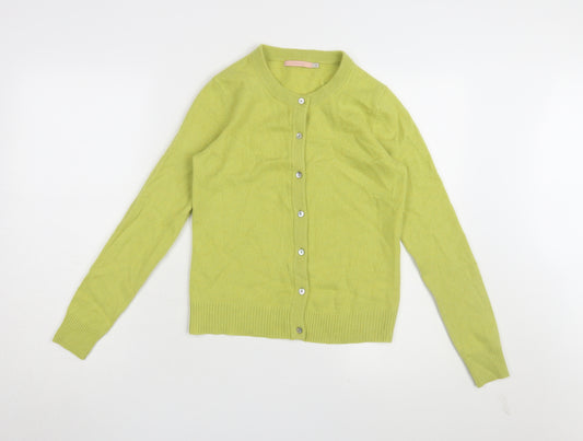 John Lewis Women's Green Cashmere Cardigan Size 10